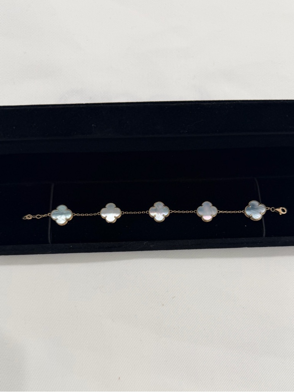 14kt Mother-of-Pearl Clover Bracelet